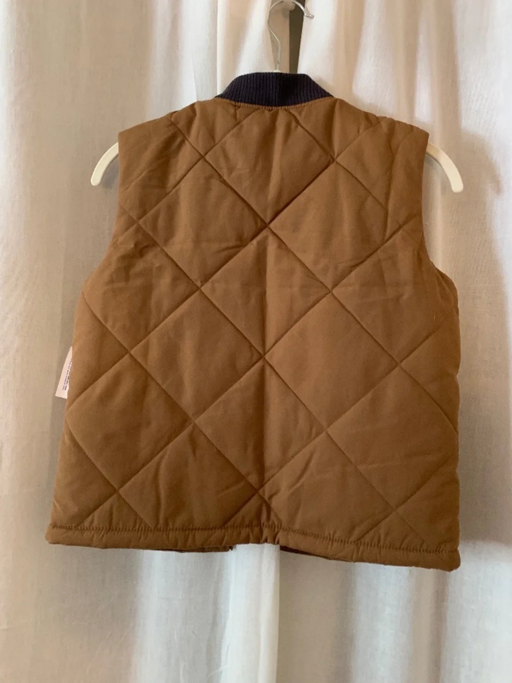 Old Navy Kids Quilted Puffer Vest Brown NWT Size L 10-12 Zip Front